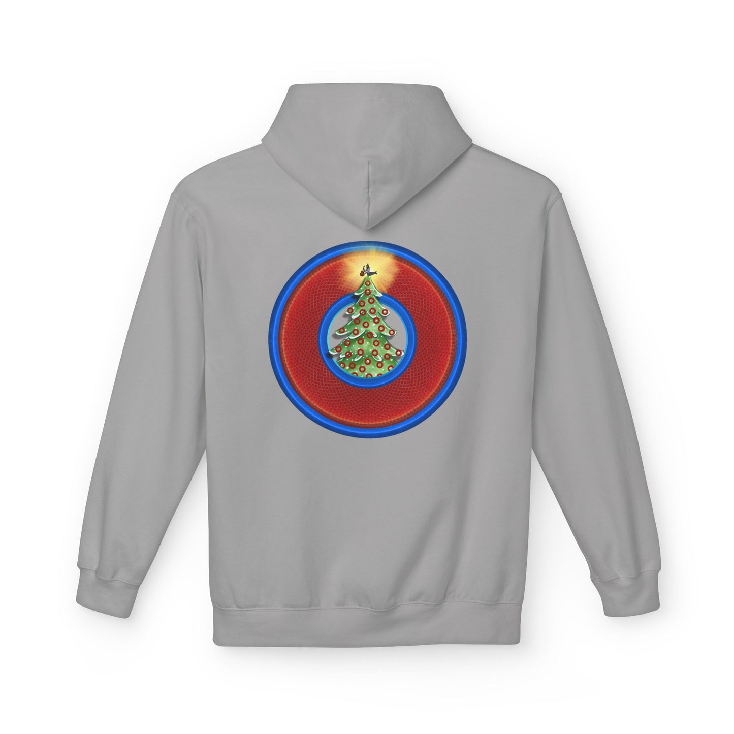 Fleece Harry Hoodies [Midweight Soft-style] - "It's Always Phishmas in Philly" - red rustic donut