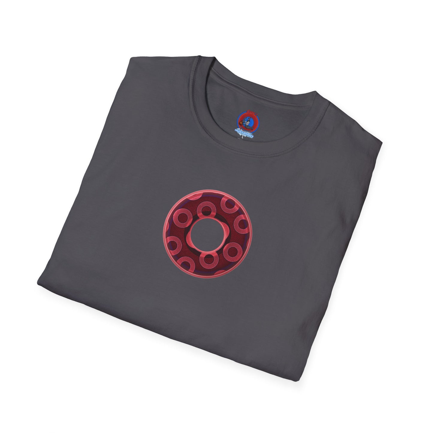 Plain Donuts/Unisex Soft-Style - "Plain Rustic Paradoxical Donuts" - magenta/burgundy donuts