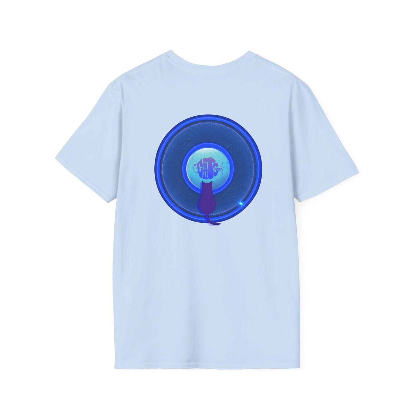 Classic Donut Tee - Unisex Soft-Style - "Cats: The Donut" - rustic blue/blue donut - variant 2