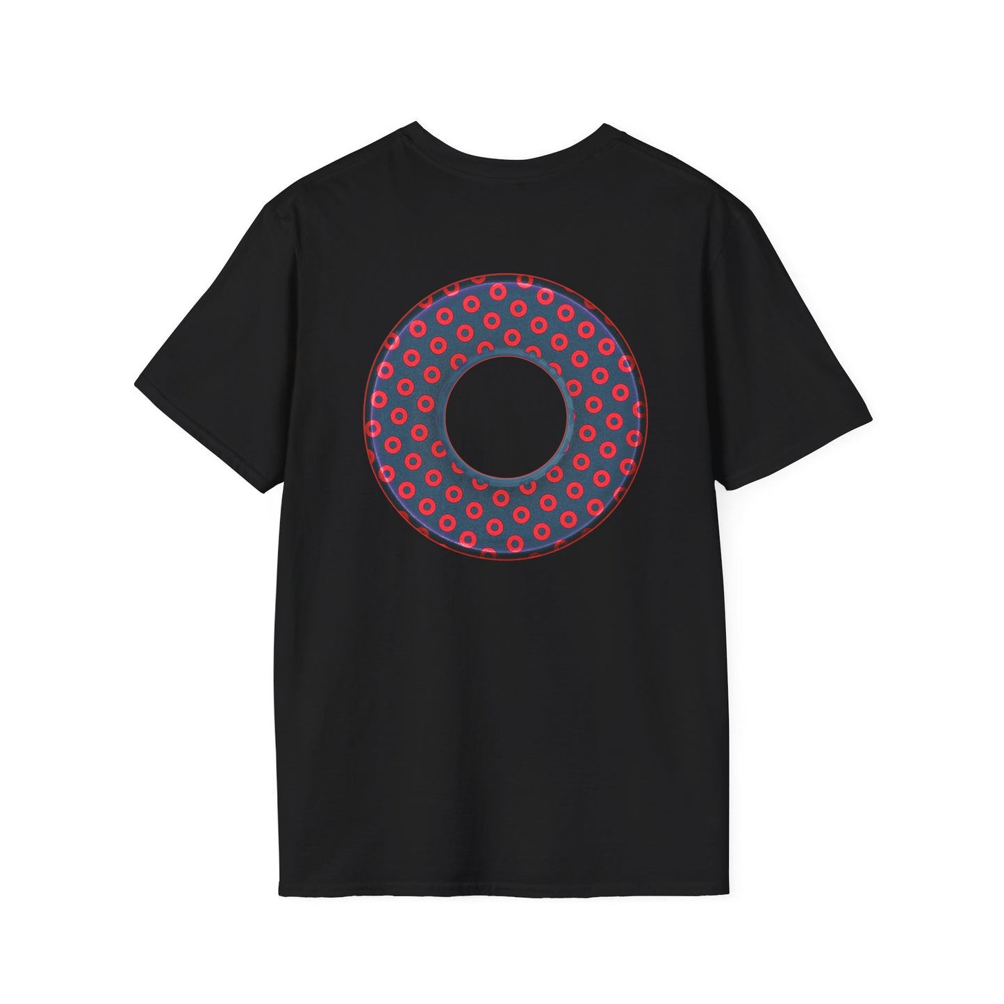 Plain Donuts/Unisex Soft-Style - "Plain Electric Paradoxical Donuts" - navy blue/red donuts