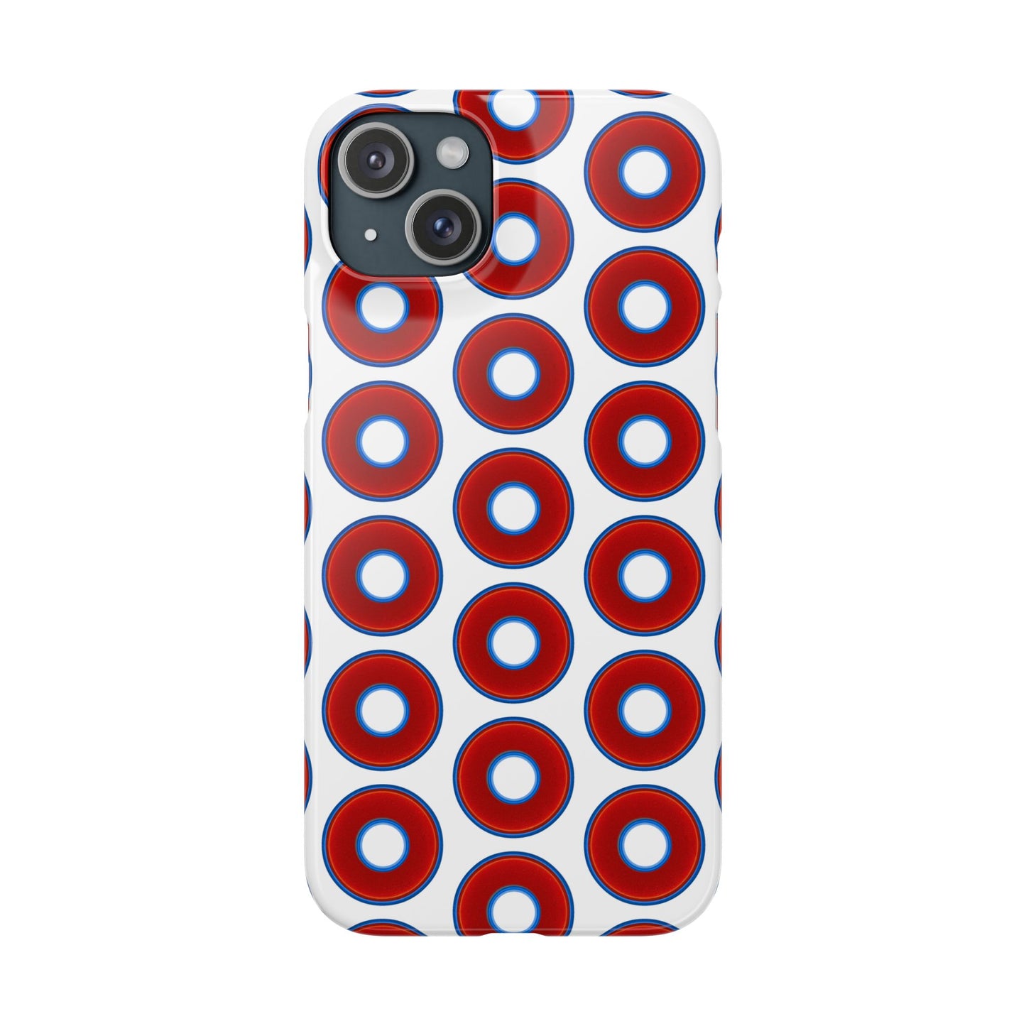 Lumpy Donut Snap Case - red vivid donut print w/white background