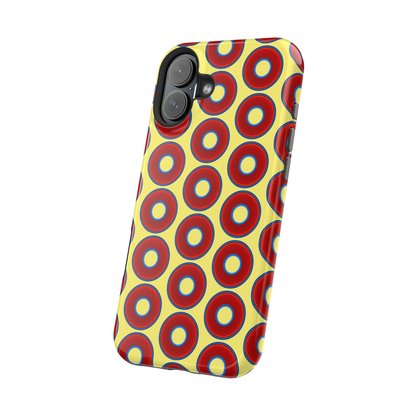 Magnetic Tough Donut Case - red vivid donut print w/yellow background