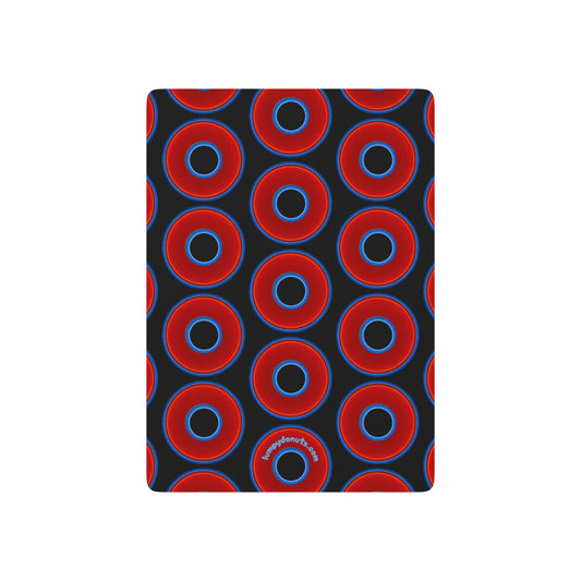 Lumpy Donut Playing Decks - 52-cards - red vivid donuts w/black background