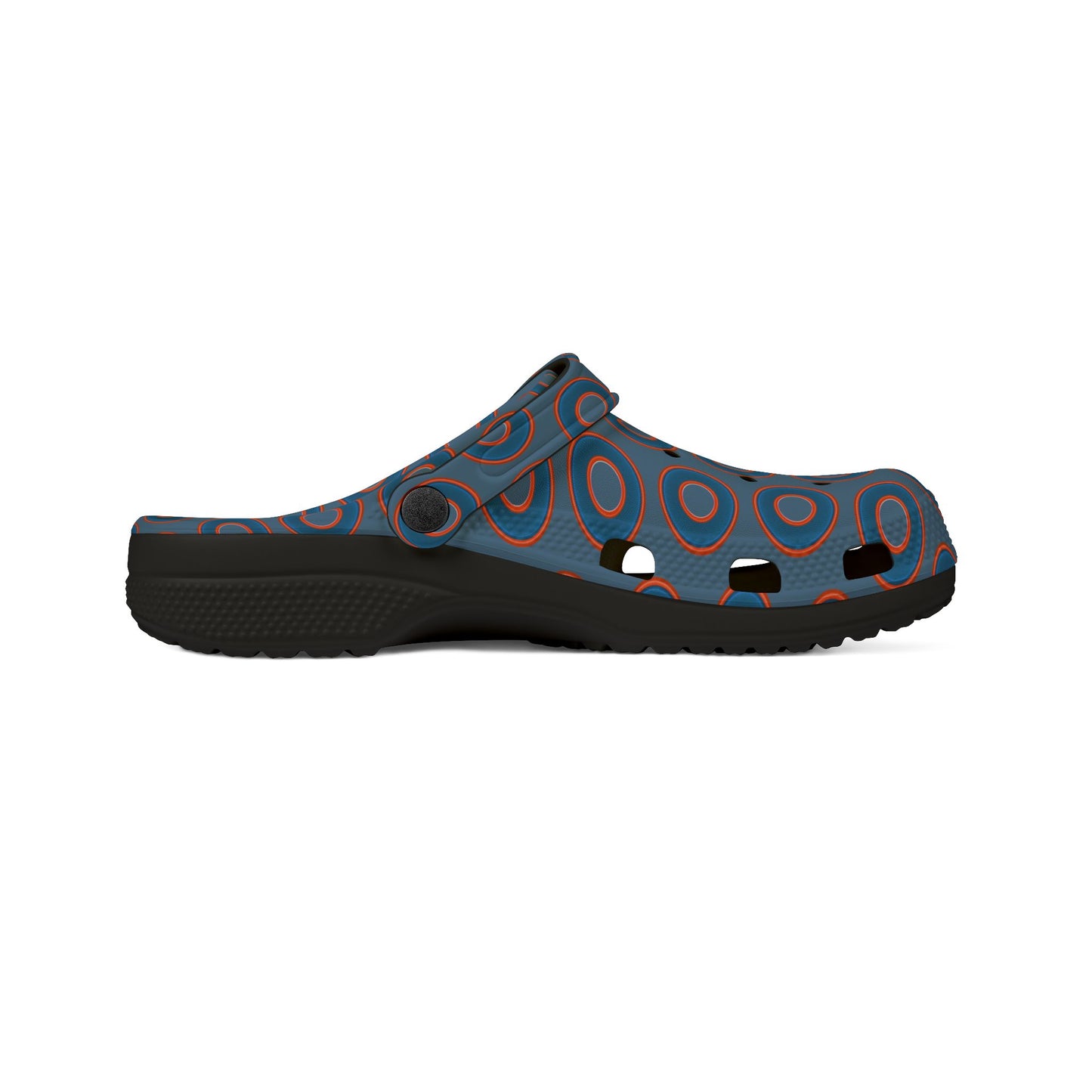 Spatchcocks - donut slip-on shoes - blue rustic donuts w/metallic blue background [unisex]