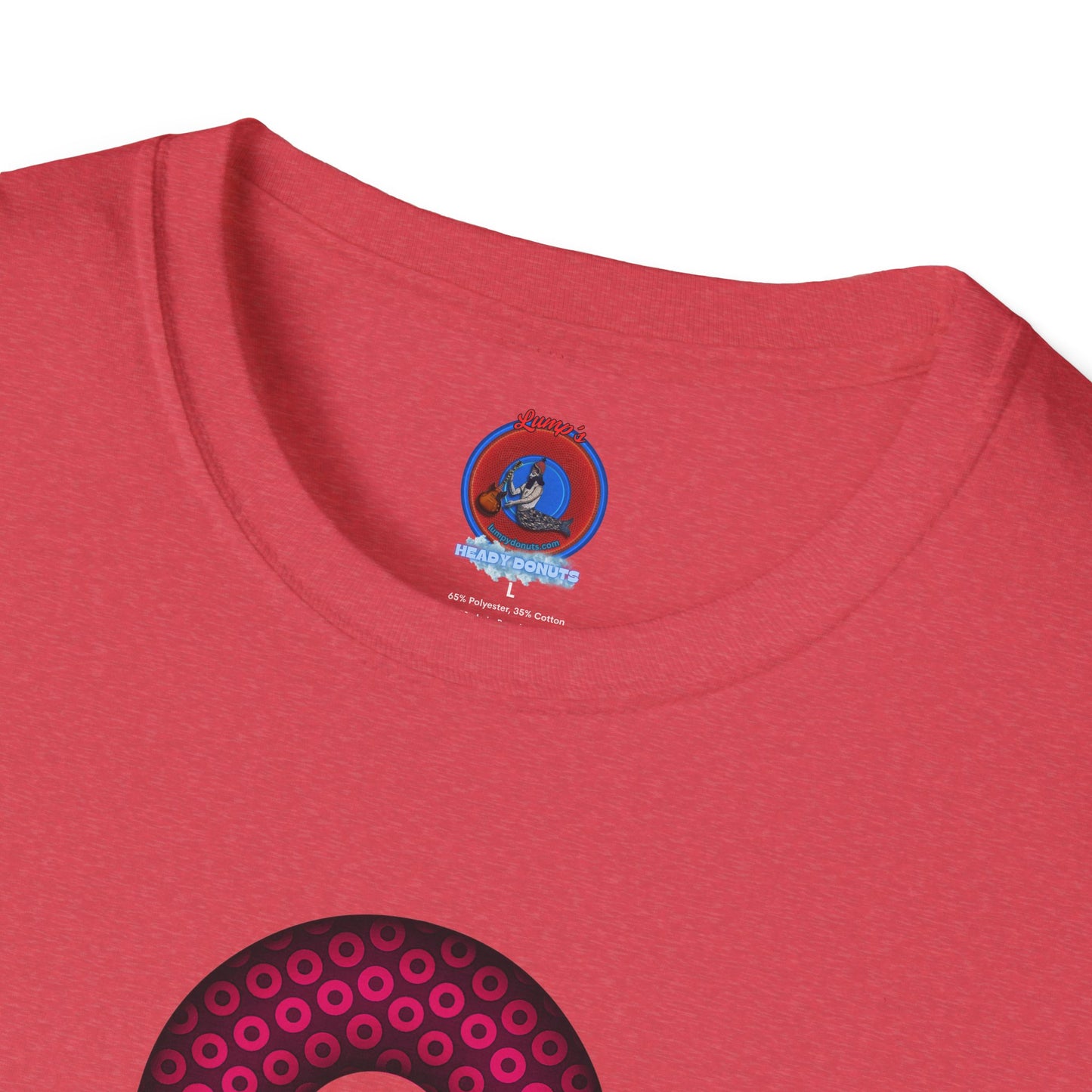 Plain Donuts/Unisex Soft-Style - "Plain Paradoxical Grided Donuts" - pink/burgundy donuts