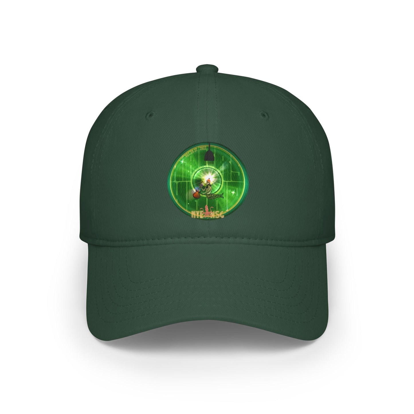 Lumpy Donut Baseball Cap - "There was a party Dec 28-31, 2022 - now tell me where were you" - vivid green word donut w/