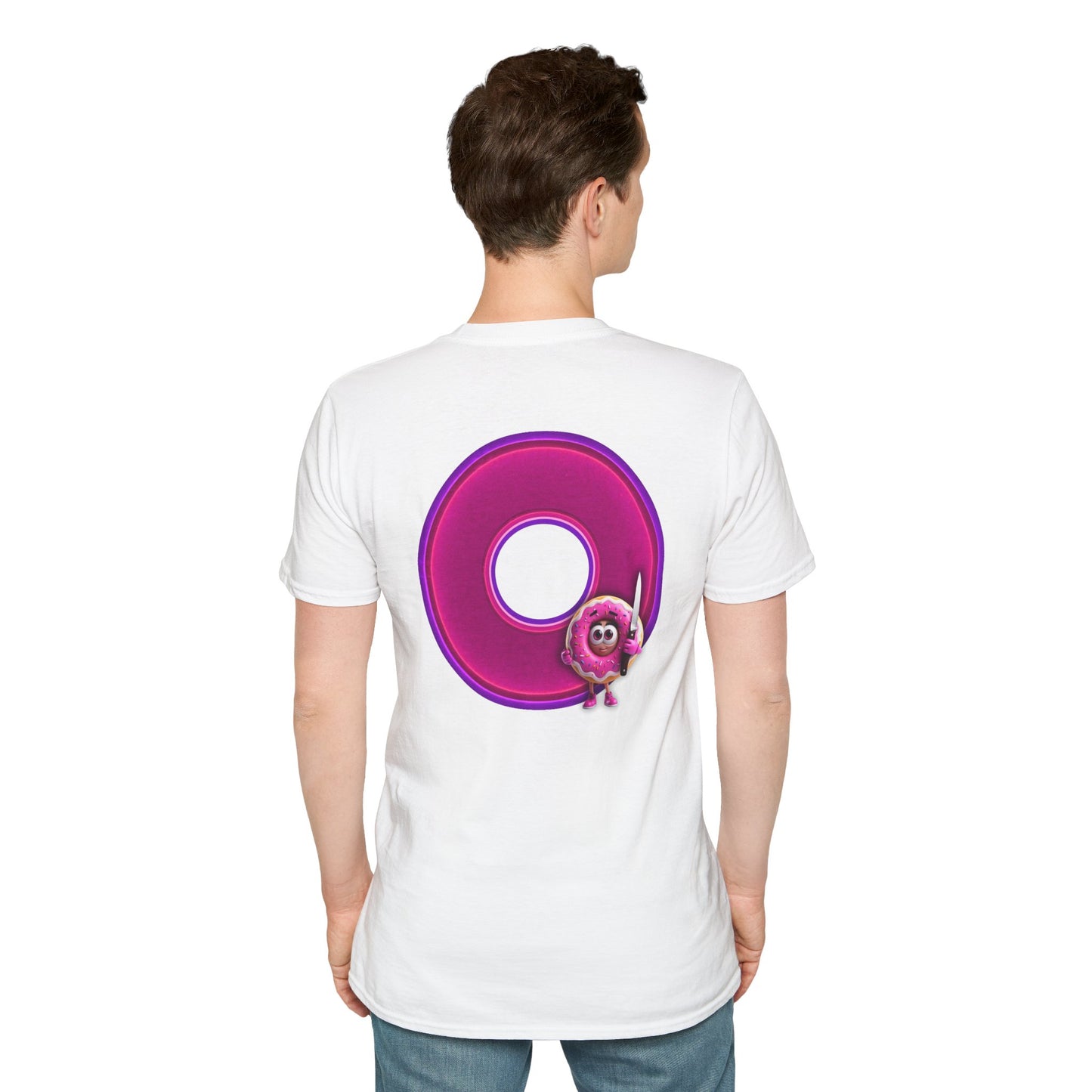 Classic Donut Tee - Unisex Soft-Style - "My Friend the Donut " - series 1.0  - variant 3 - magenta/purple donut