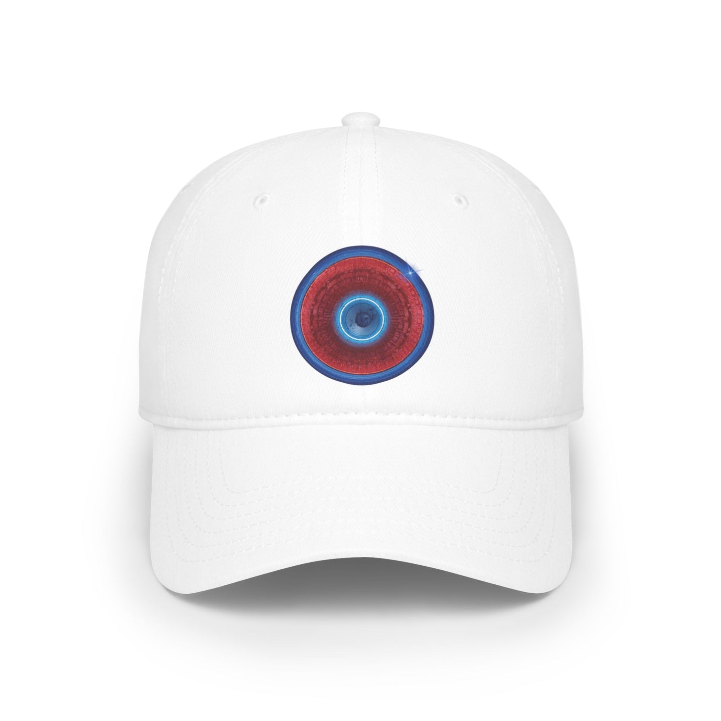 Lumpy Donut Baseball Cap - "Homer's Perfect Donut" - variant 2 - vivid red tube donut w/