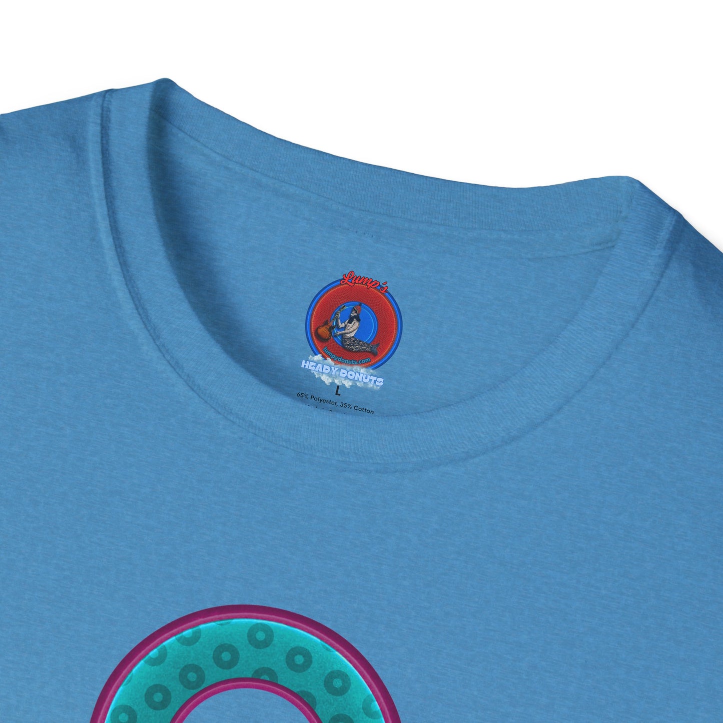 Plain Donuts/Unisex Soft-Style - "Plain Wide Mouthed Paradoxical Donuts" - teal/purple donuts