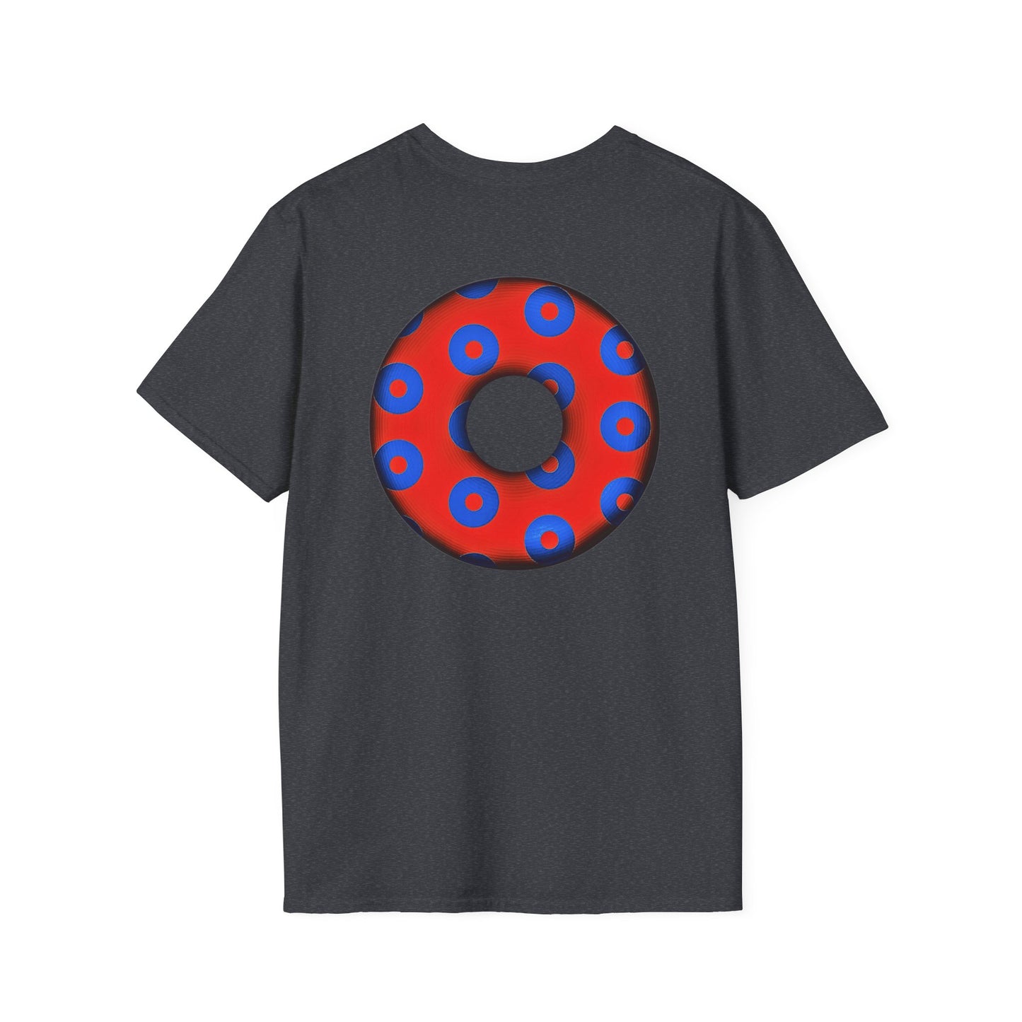 Plain Donuts/Unisex Soft-Style - "Plain Blimpy Paradoxical Donuts" - red/blue donuts