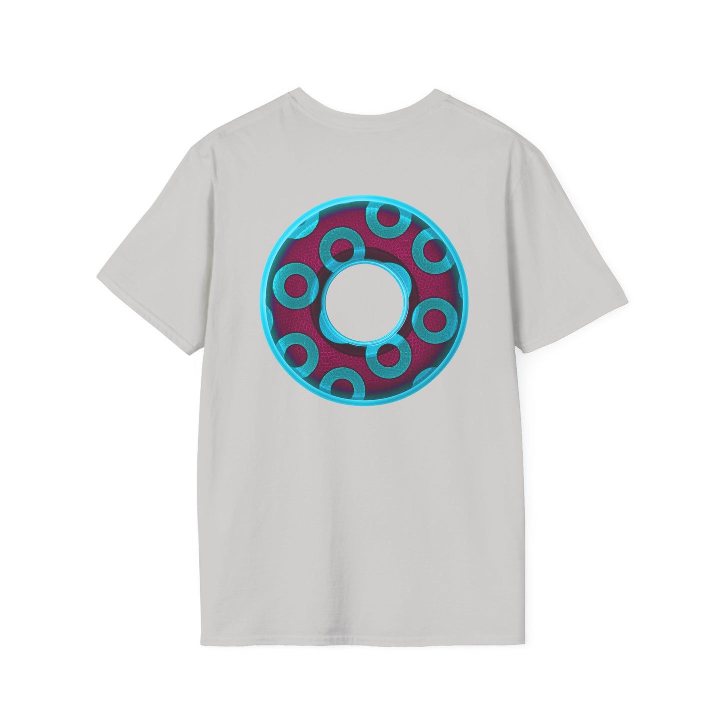 Plain Donuts/Unisex Soft-Style - "Plain Rustic Paradoxical Donuts" - aquamarine/burgundy donuts