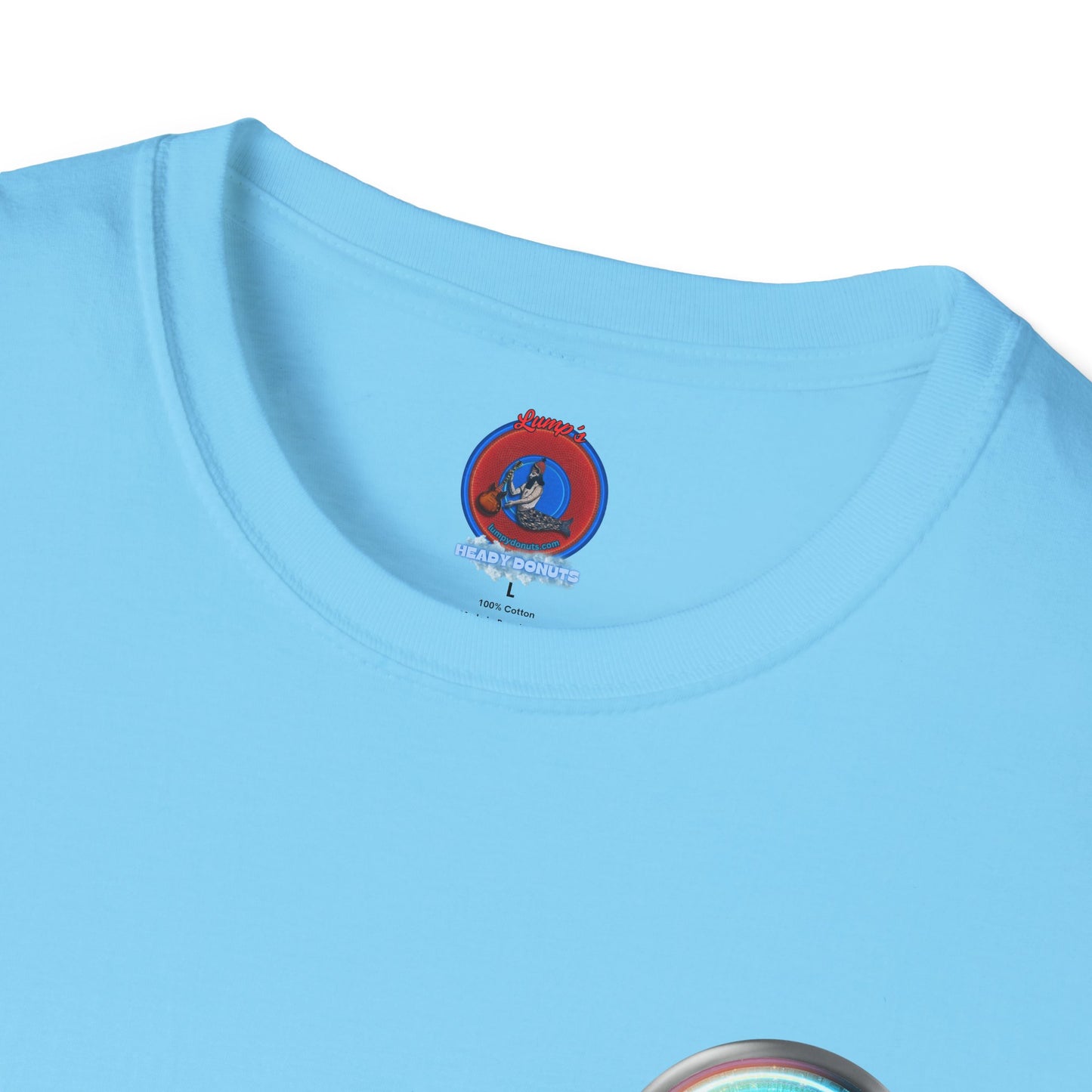 Classic Donut Tee - Unisex Soft-Style - "Donut of Life Tee" - vivid turquoise tube donut - variant 3