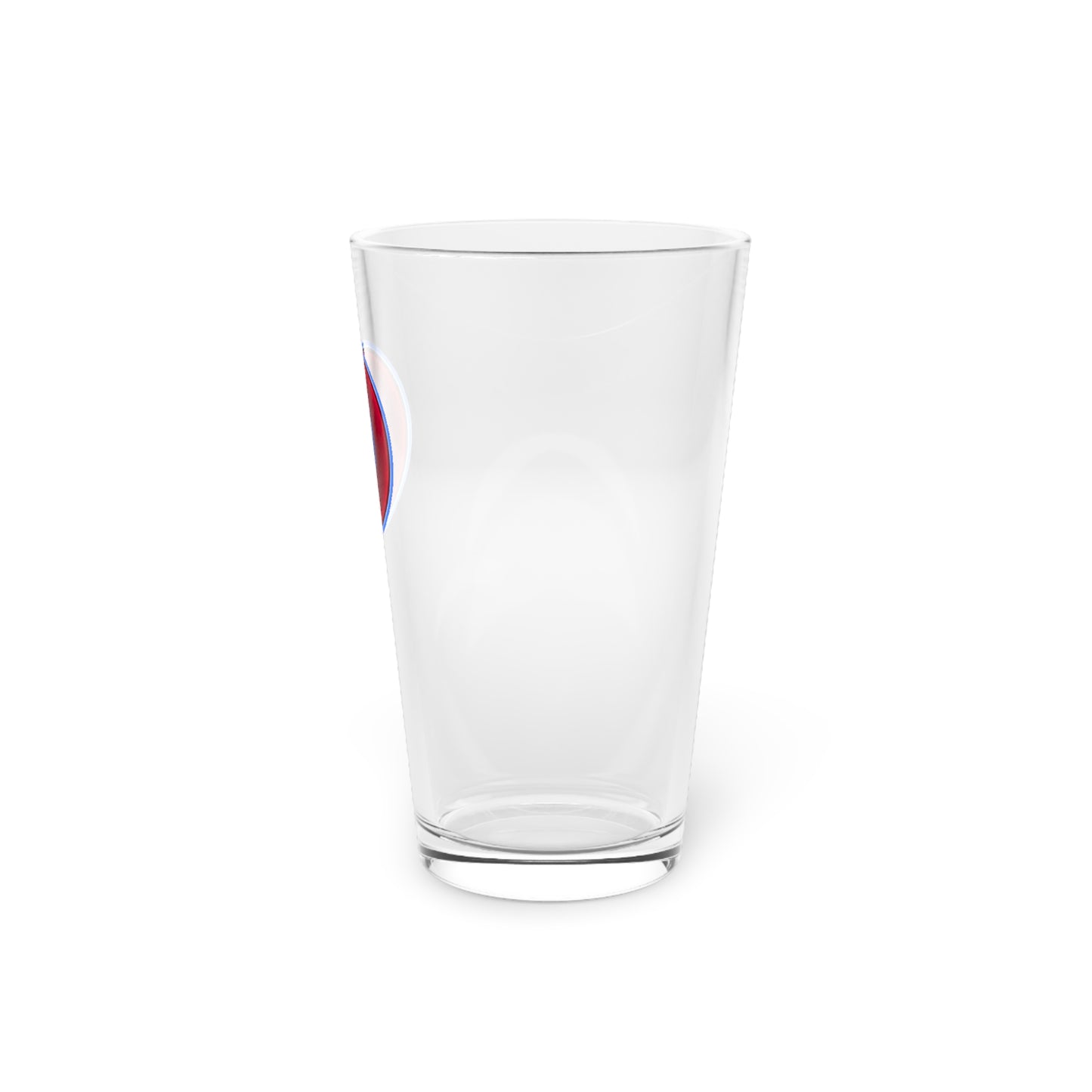 16oz Lumpy Pint Glass - "Liquid Hydrogen Pint" - vivid red donut