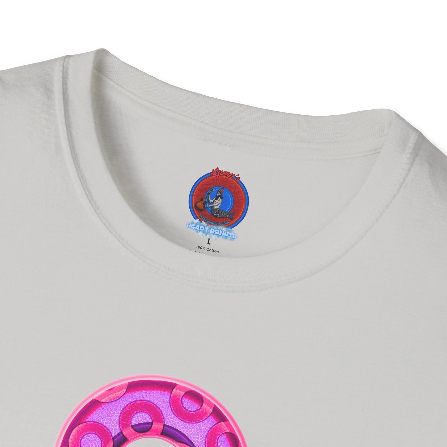 Plain Donuts/Unisex Soft-Style - "Plain Rustic Paradoxical Donuts" - light purple/magenta donuts