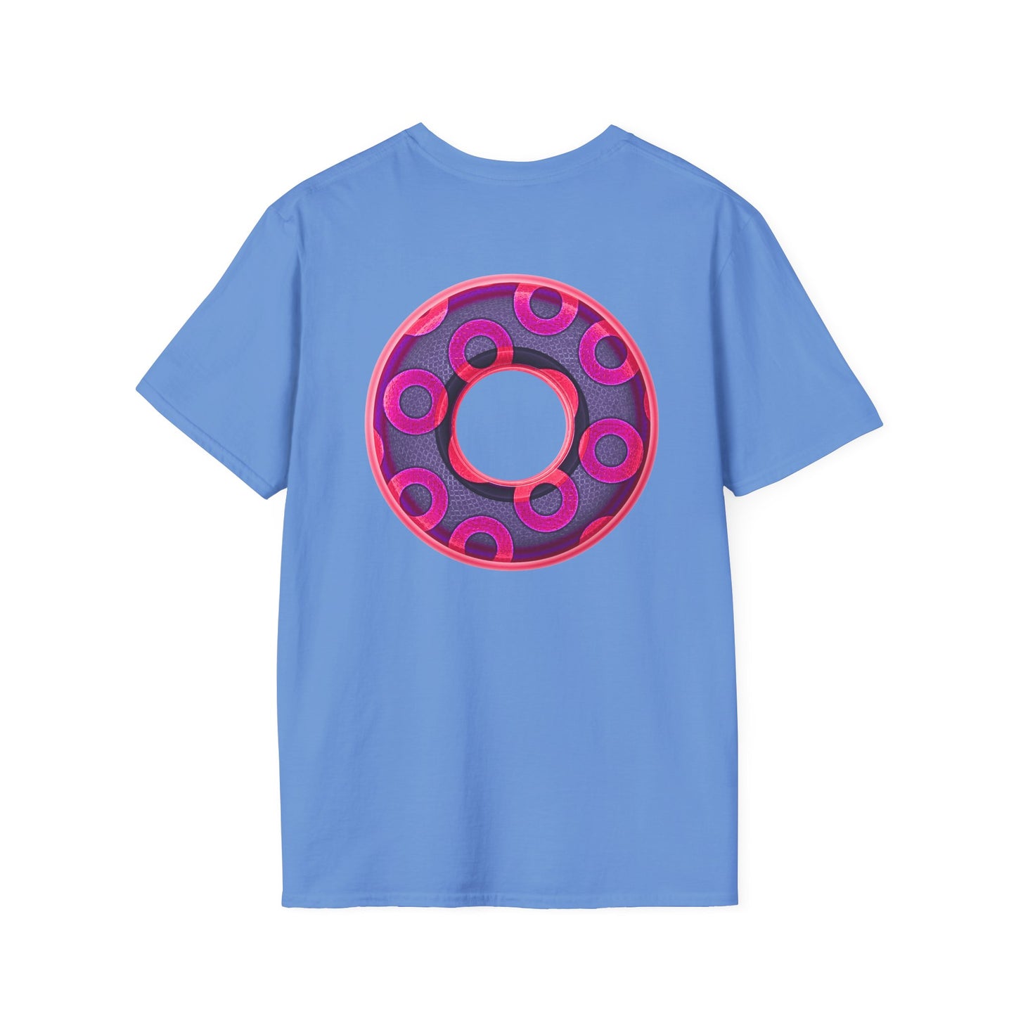 Plain Donuts/Unisex Soft-Style - "Plain Rustic Paradoxical Donuts" - magenta/dark purple donuts