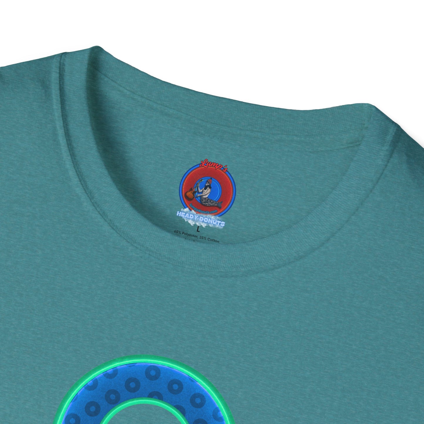 Plain Donuts/Unisex Soft-Style - "Plain Wide Mouthed Paradoxical Donuts" - royal blue/mint green donuts