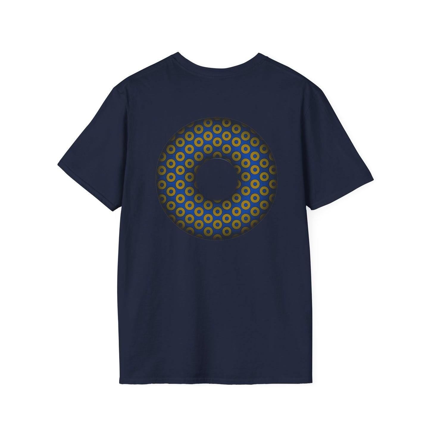 Plain Donuts/Unisex Soft-Style - "Plain Paradoxical Grided Donuts" - bronze/dark blue donuts