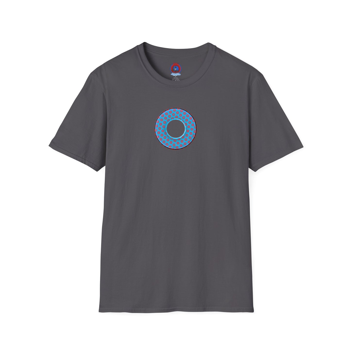 Plain Donuts/Unisex Soft-Style - "Plain Electric Paradoxical Donuts" - light blue/red donuts