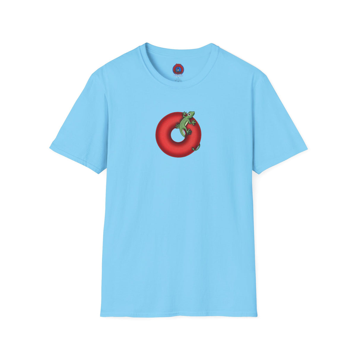 Classic Donut Tee - Unisex Soft-Style - "Practically Extinct Tee Shirt" - plump vivid red donut - variant 1