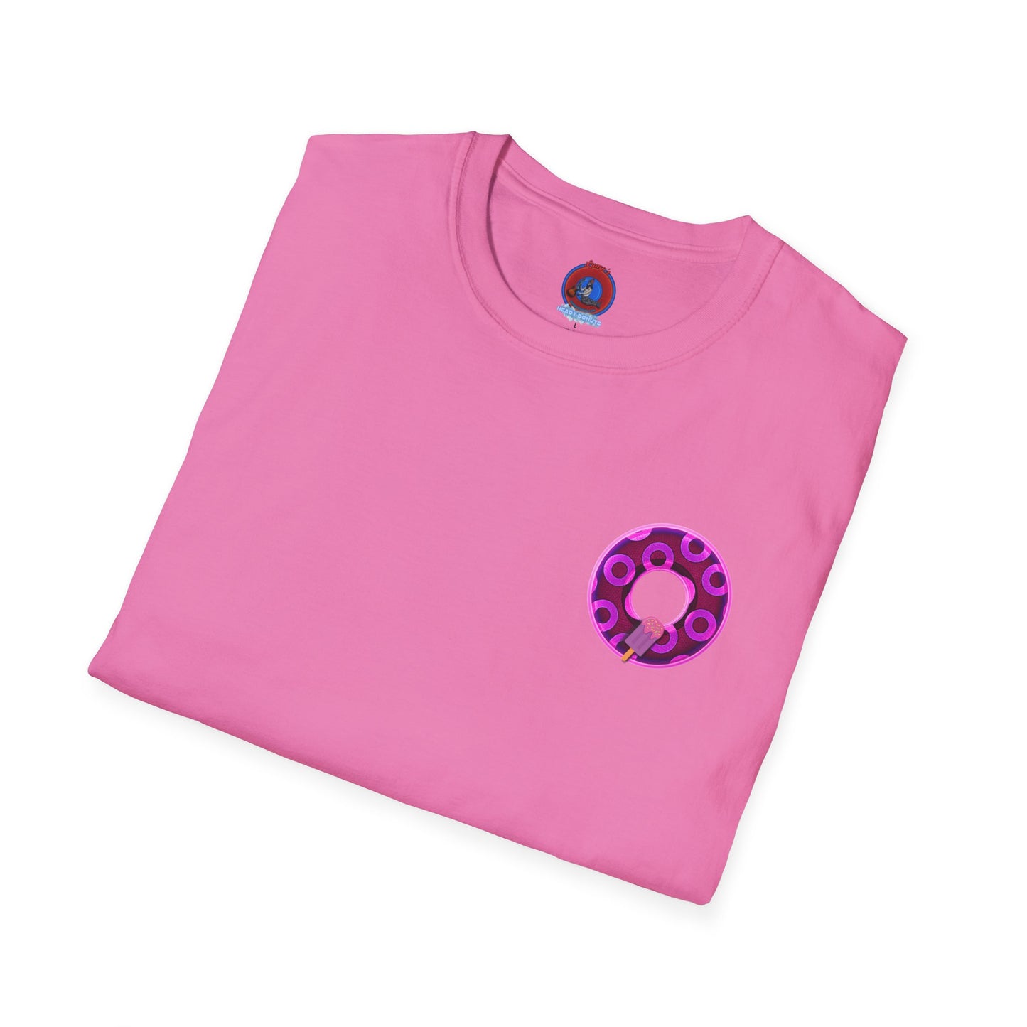 Classic Donut Tee - Unisex Soft-Style - "It's Ice Cream Popsicles - YEMSG Donut" - purple/magenta paradox donut - variant 1