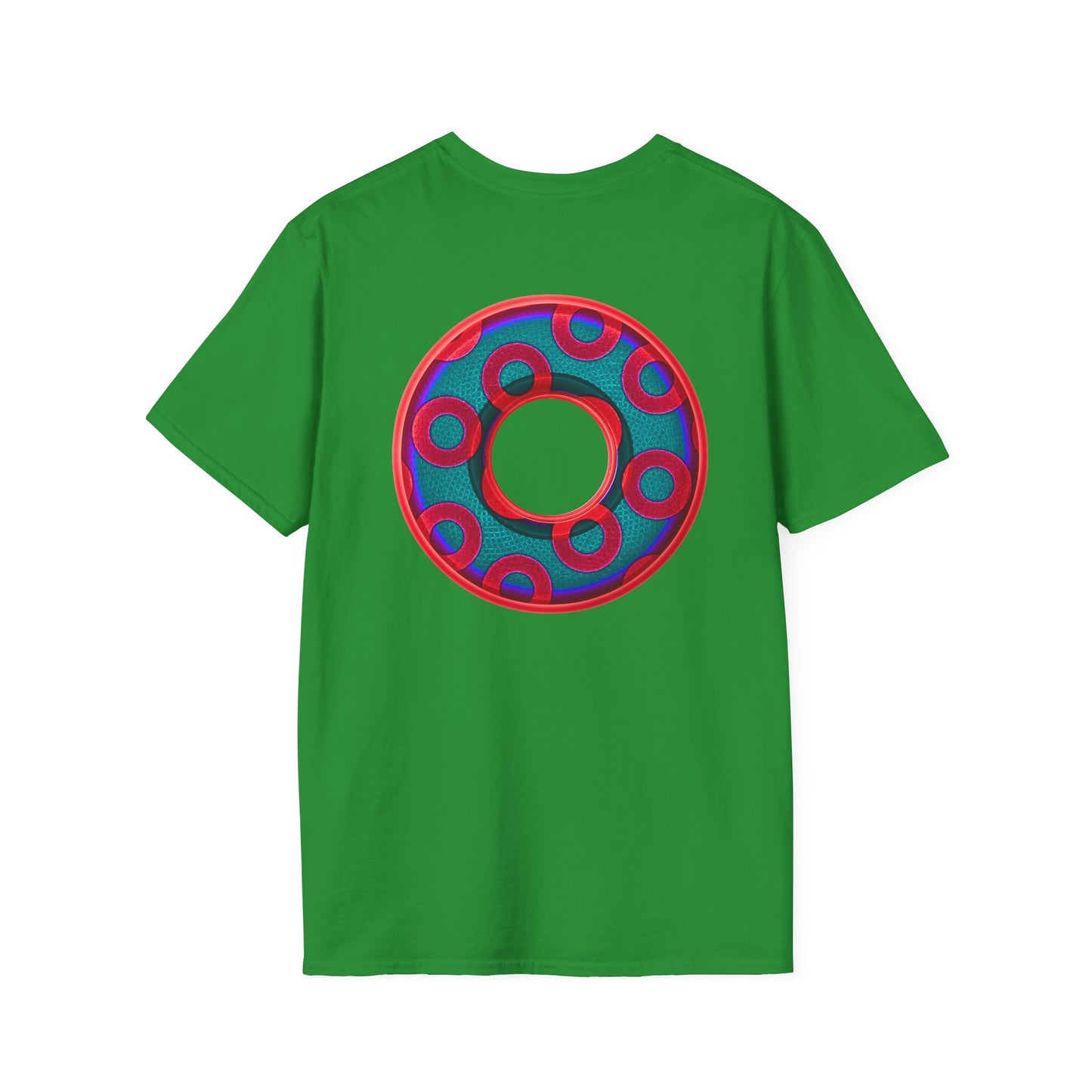 Plain Donuts/Unisex Soft-Style - "Plain Rustic Paradoxical Donuts" - red/steel blue donuts