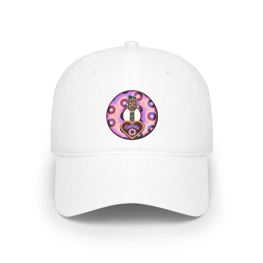Lumpy Donut Baseball Cap - "Would You Be My Donut?" - paradoxical light purple/red blimpy donut w/ - variant 3