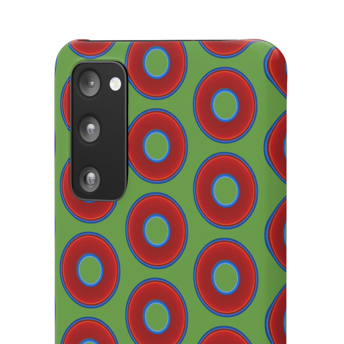 <Lumpy Donut Snap Case - red vivid donut print w/light green background