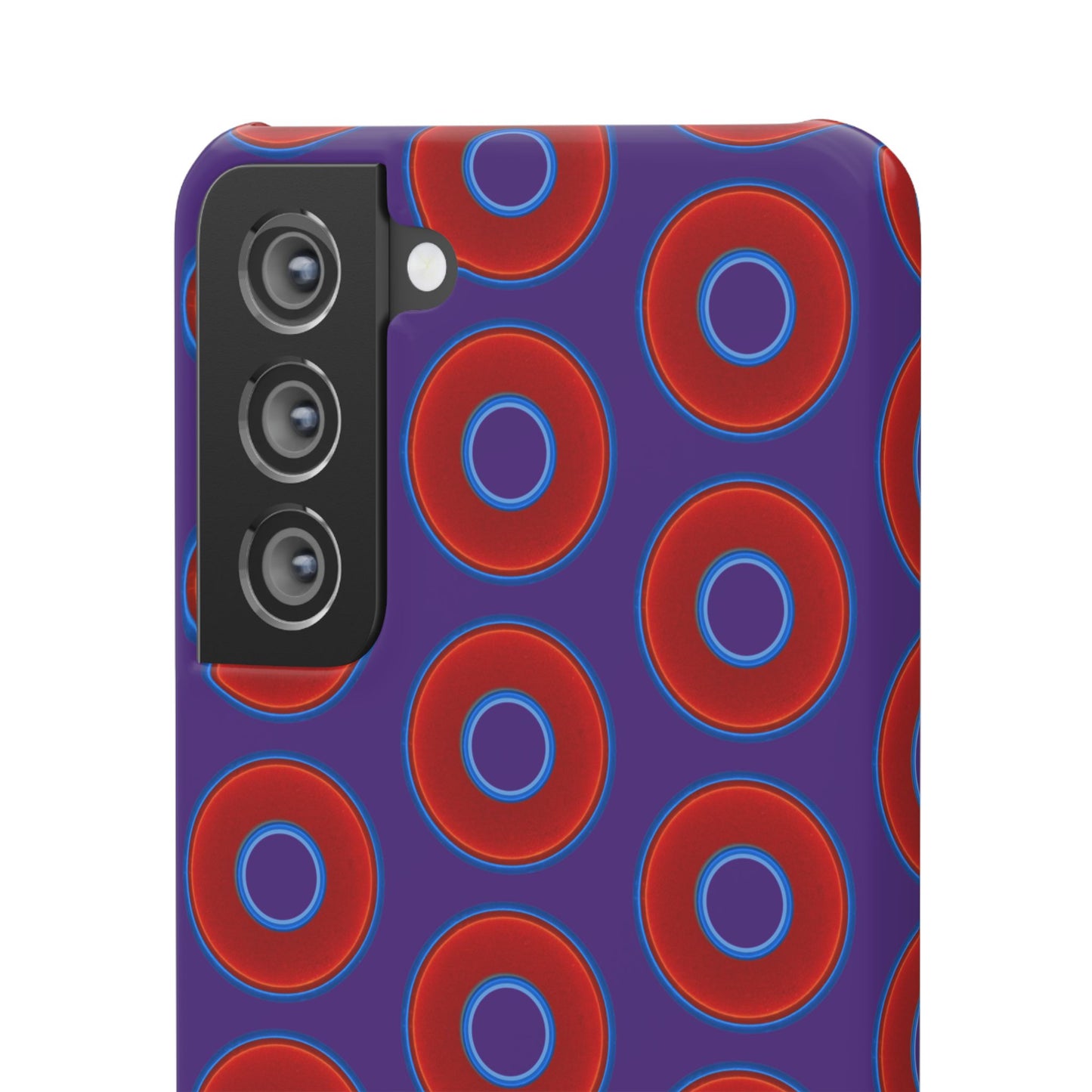 Lumpy Donut Snap Case - red vivid donut print w/dark purple background