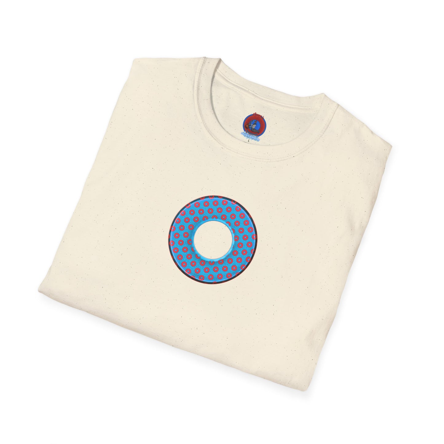 Plain Donuts/Unisex Soft-Style - "Plain Electric Paradoxical Donuts" - light blue/red donuts