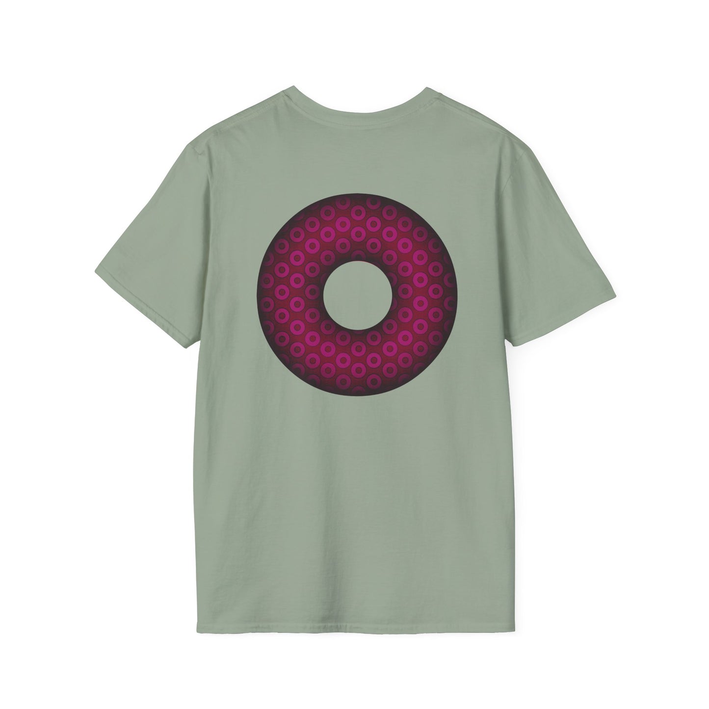 Plain Donuts/Unisex Soft-Style - "Plain Paradoxical Grided Donuts" - dark magenta/burgundy donuts