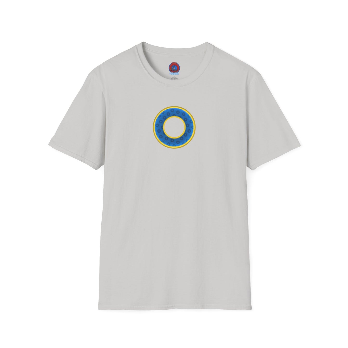 Plain Donuts/Unisex Soft-Style - "Plain Wide Mouthed Paradoxical Donuts" - blue/yellow donuts