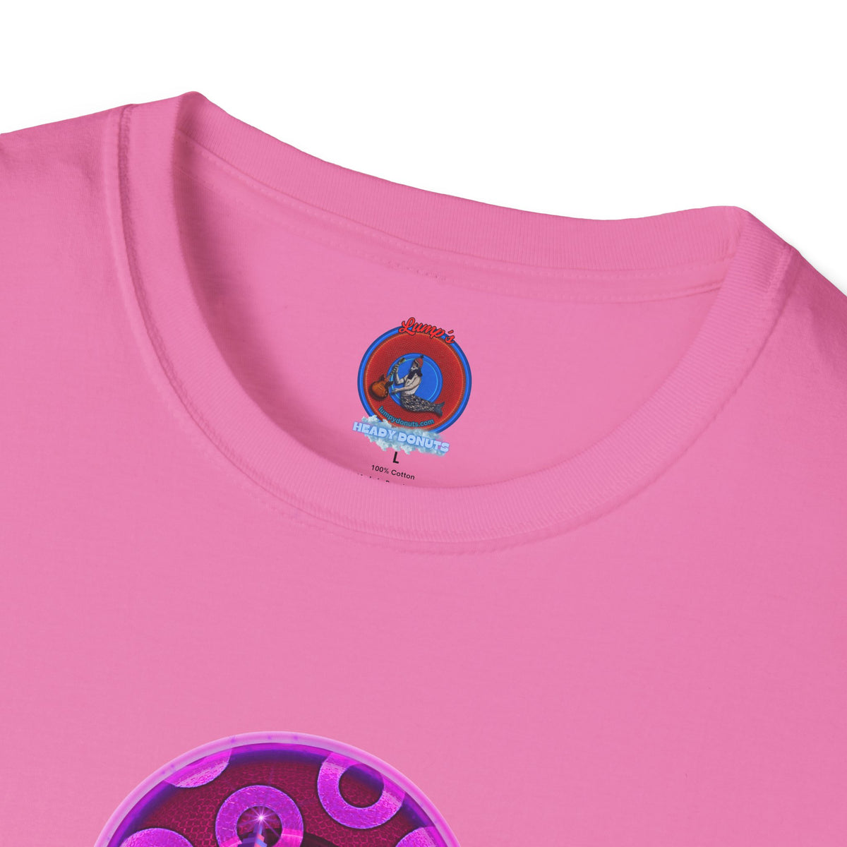 Classic Donut Tee - Unisex Soft-Style - "It's Ice Cream Popsicles - YEMSG Donut" - purple/magenta paradox donut - variant 2