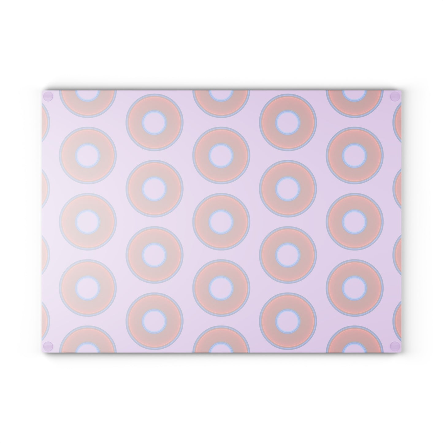 My Friend's Cutting Board - vivid red donuts w/wisteria purple background