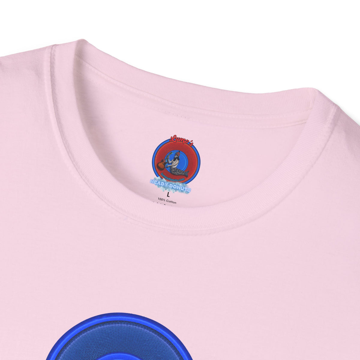 Classic Donut Tee - Unisex Soft-Style - "Cats: The Donut" - rustic blue/blue donut - variant 1