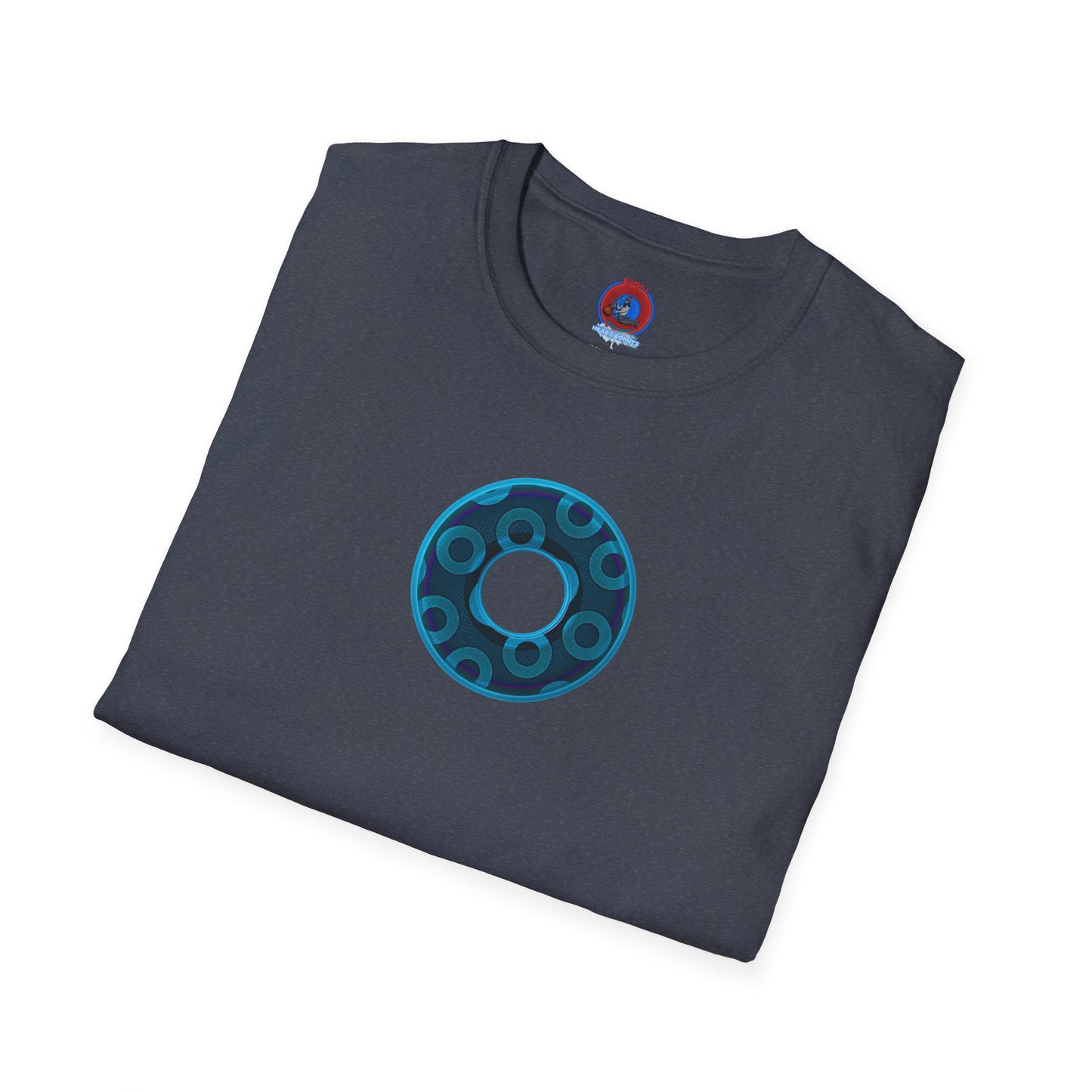 Plain Donuts/Unisex Soft-Style - "Plain Rustic Paradoxical Donuts" - light blue/dark blue donuts