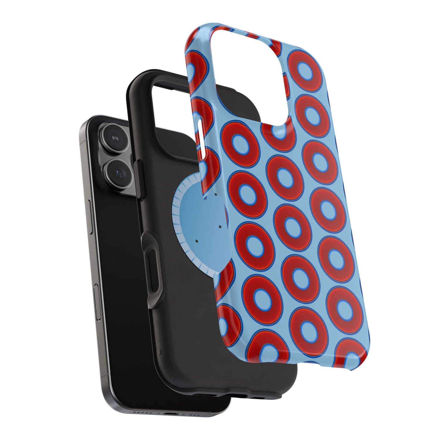 Magnetic Tough Donut Case - red vivid donut print w/sky blue background