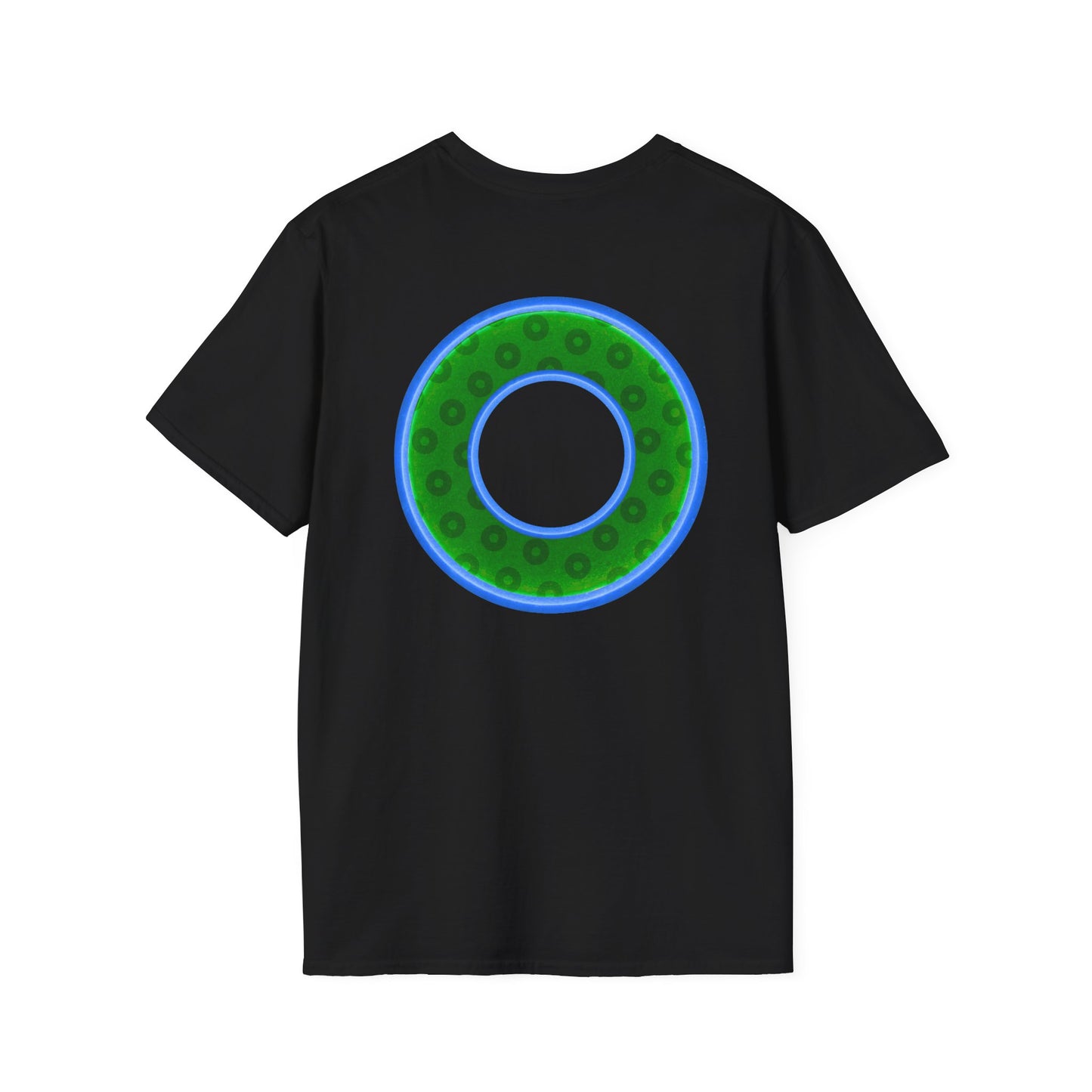 Plain Donuts/Unisex Soft-Style - "Plain Wide Mouthed Paradoxical Donuts" - green/light blue donuts