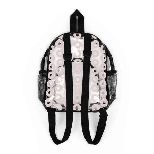 Lumpy Clear Pack/Concert Buddy - Plain Rustic Donut Print - red/magenta