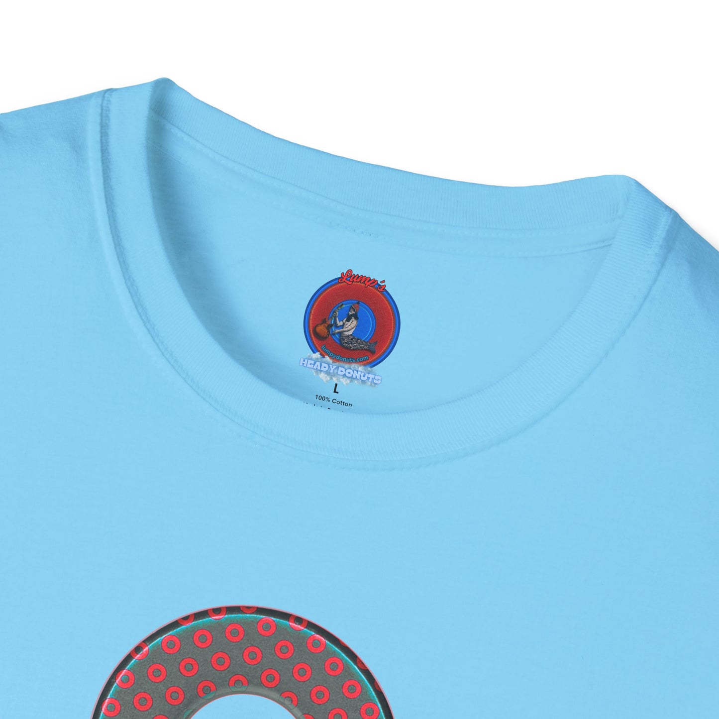 Plain Donuts/Unisex Soft-Style - "Plain Electric Paradoxical Donuts" - dark teal/red donuts