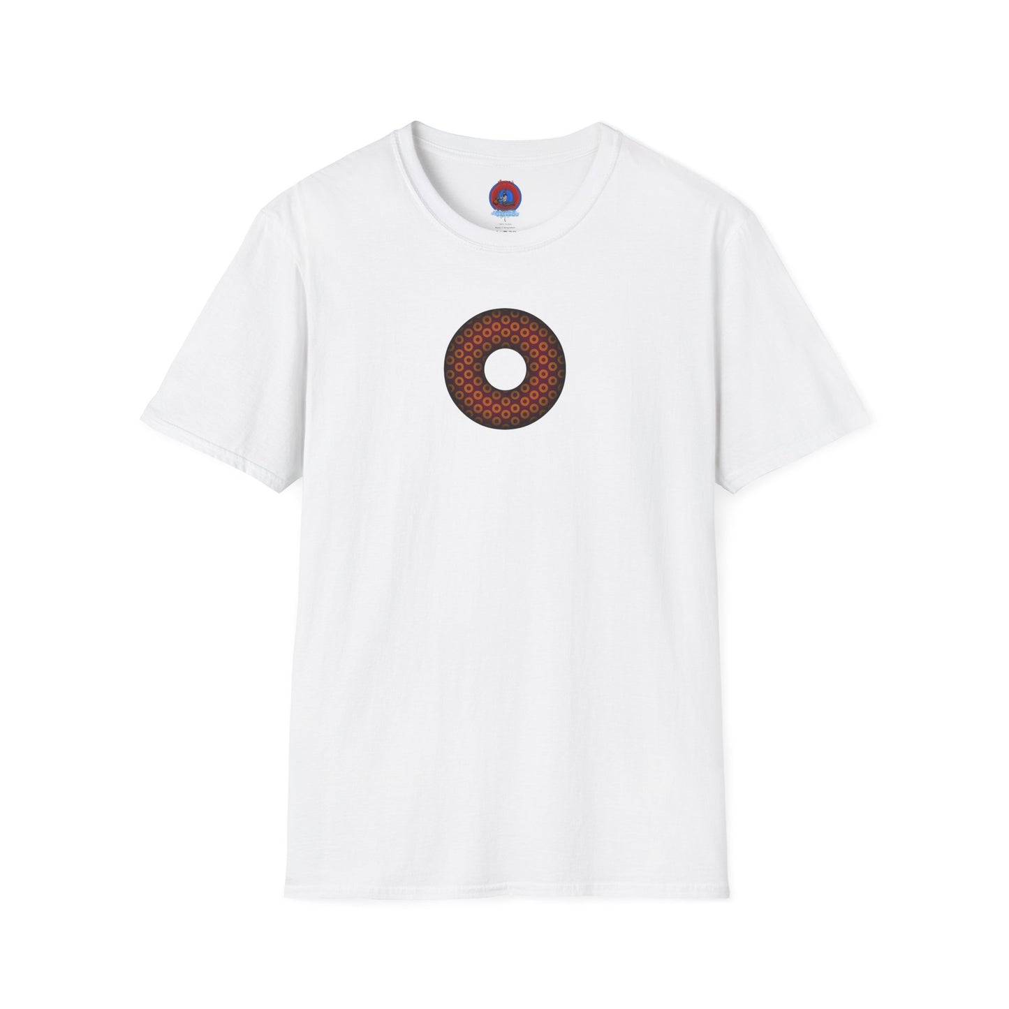 Plain Donuts/Unisex Soft-Style - "Plain Paradoxical Grided Donuts" - orange/burgundy donuts