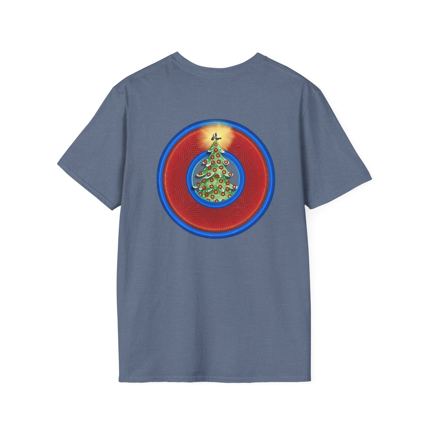 Classic Donut Tee - Unisex Soft-Style - "It's Always Phishmas in Philly" - rustic red/blue donut