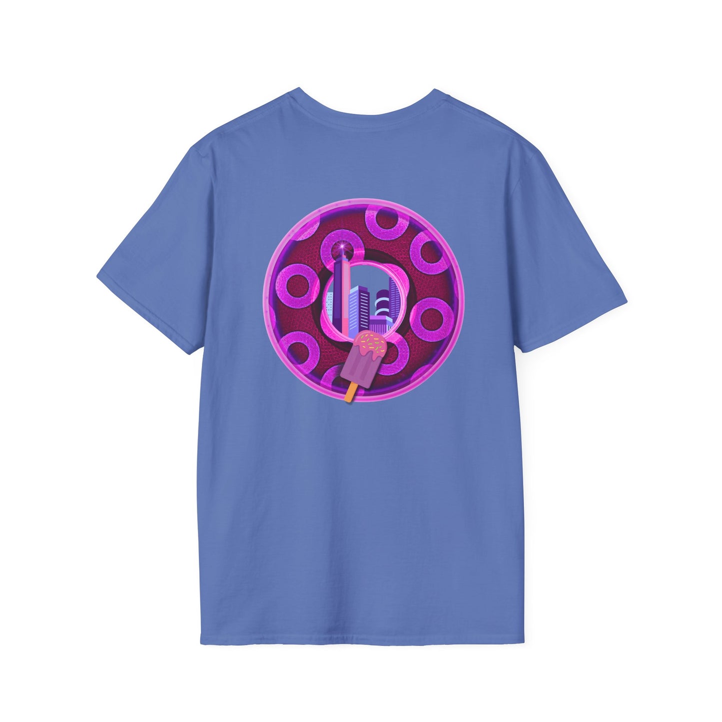 Classic Donut Tee - Unisex Soft-Style - "It's Ice Cream Popsicles - YEMSG Donut" - purple/magenta paradox donut - variant 2