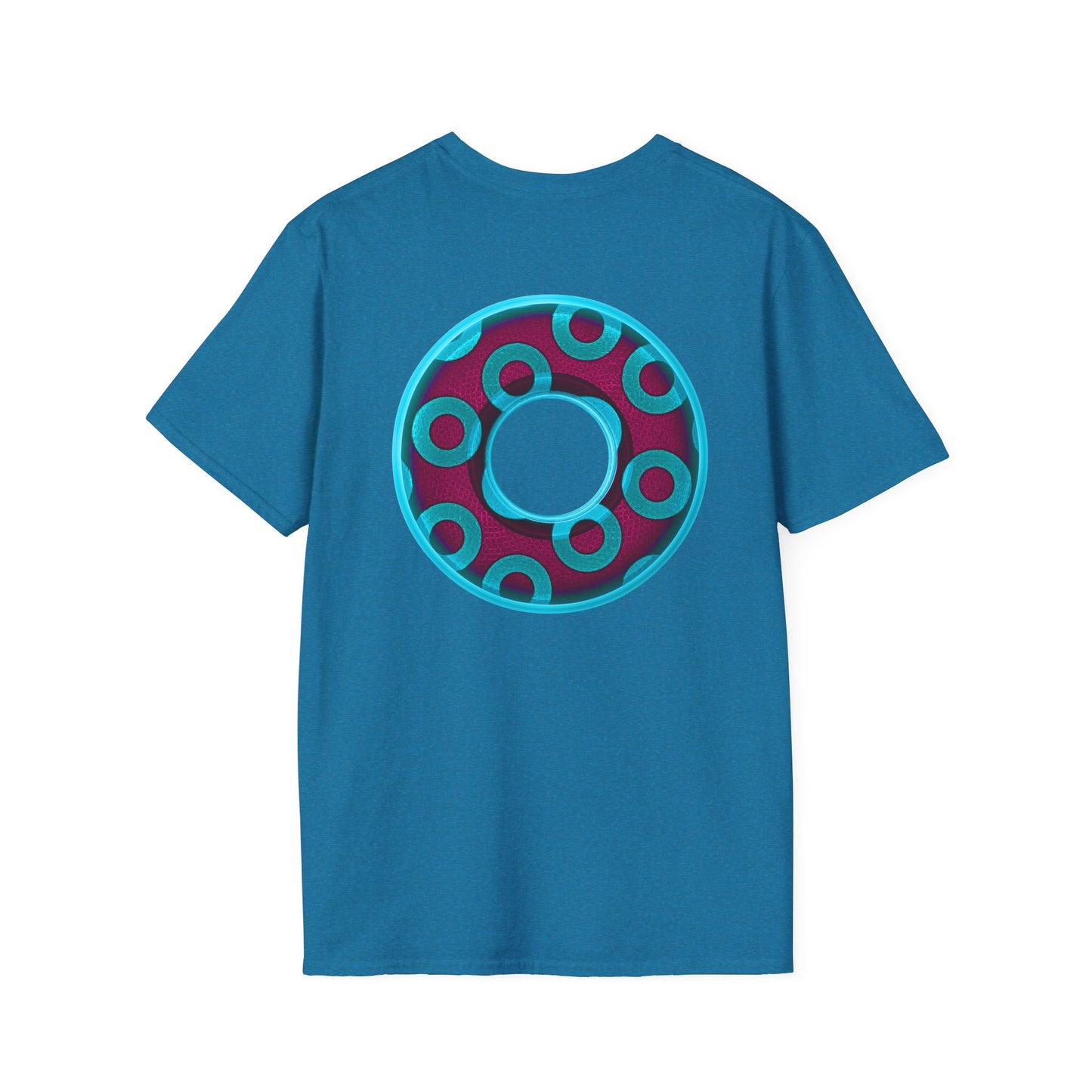Plain Donuts/Unisex Soft-Style - "Plain Rustic Paradoxical Donuts" - aquamarine/burgundy donuts
