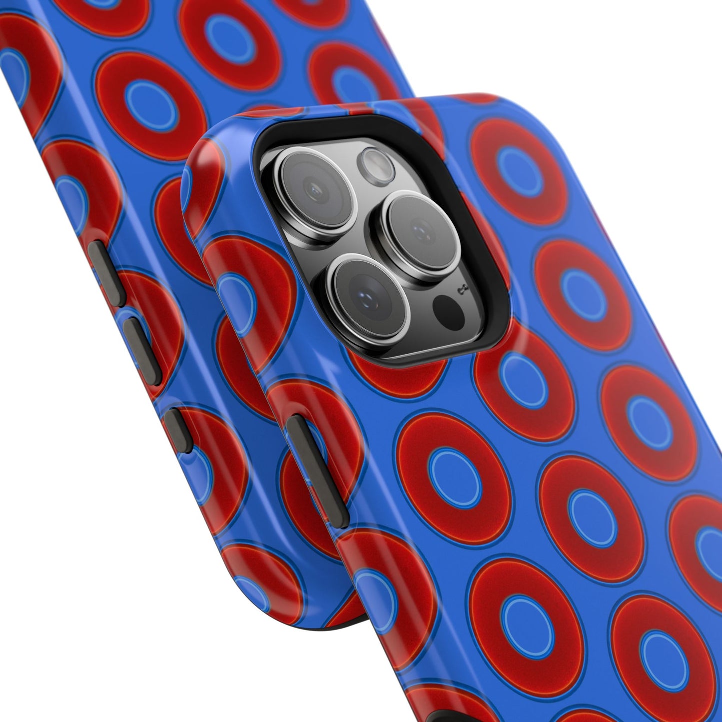 Magnetic Tough Donut Case - red vivid donut print w/medium royal blue background