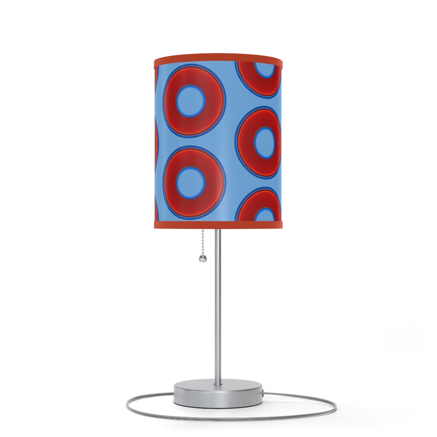 Lumpy Accent Lamps - red vivid donuts w/light blue background