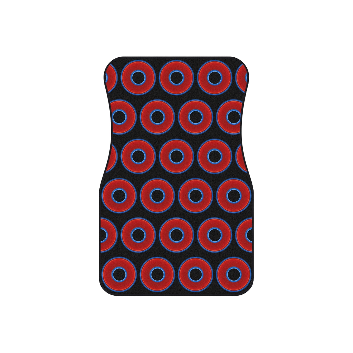 Contacted Car Mats - Set of 2/Front - vivid donut print w/black background