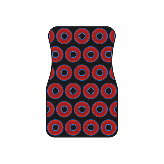 Contacted Car Mats - Set of 2/Front - vivid donut print w/black background