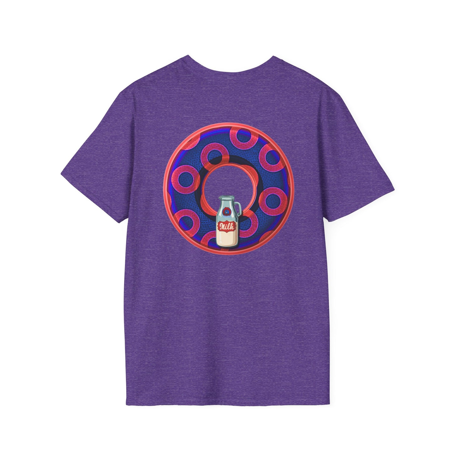 Classic Donut Tee - Unisex Soft-Style - "Wooked Cream - YEMSG Donut " - dark electric blue/red rustic paradox donut - variant 2