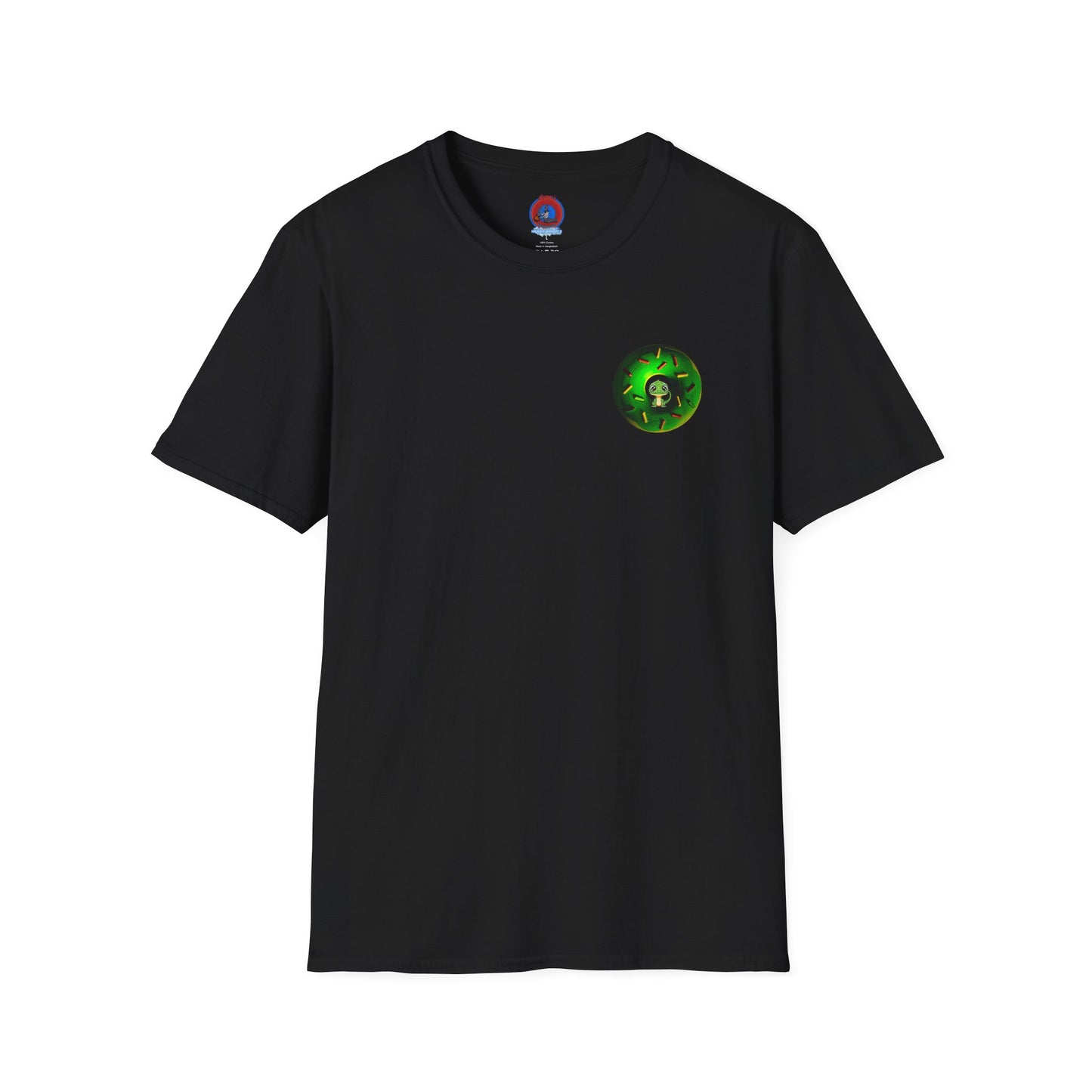 Classic Donut Tee - Unisex Soft-Style - "Baby Rutherford" - green donut - series 1.0