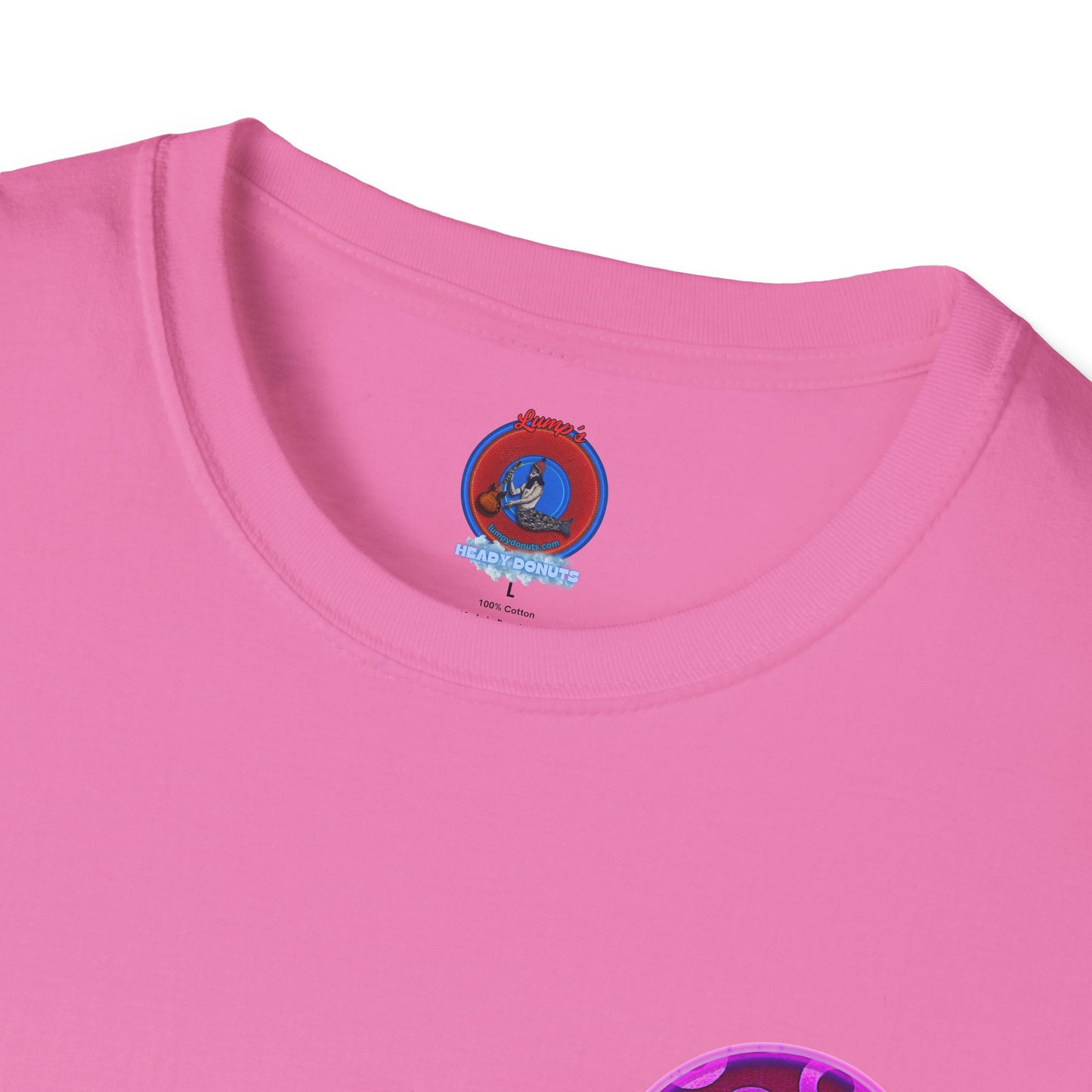 Classic Donut Tee - Unisex Soft-Style - "It's Ice Cream Popsicles - YEMSG Donut" - purple/magenta paradox donut - variant 2